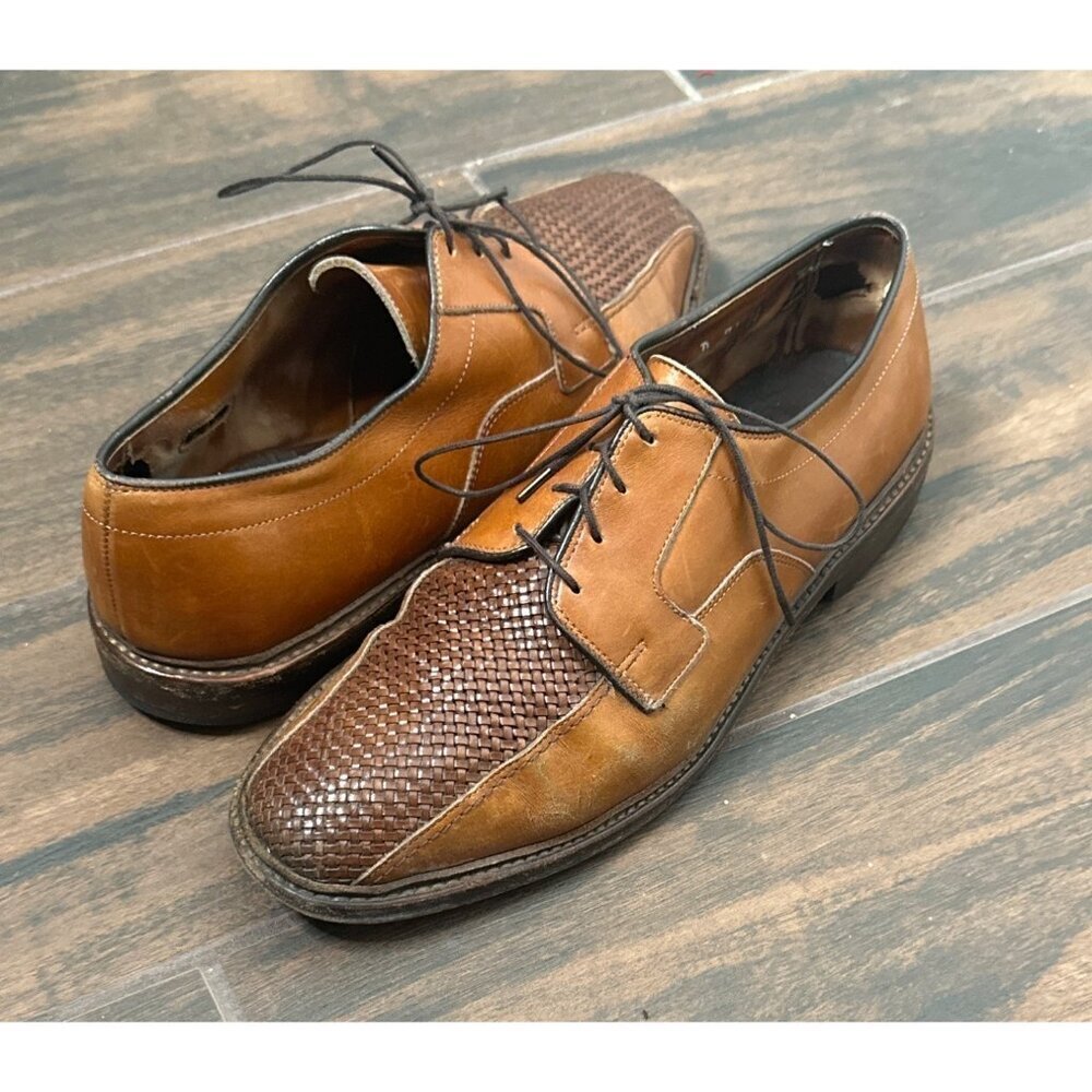 Allen Edmonds Brown Basket Weave Hillside Dress Shoes Size 9